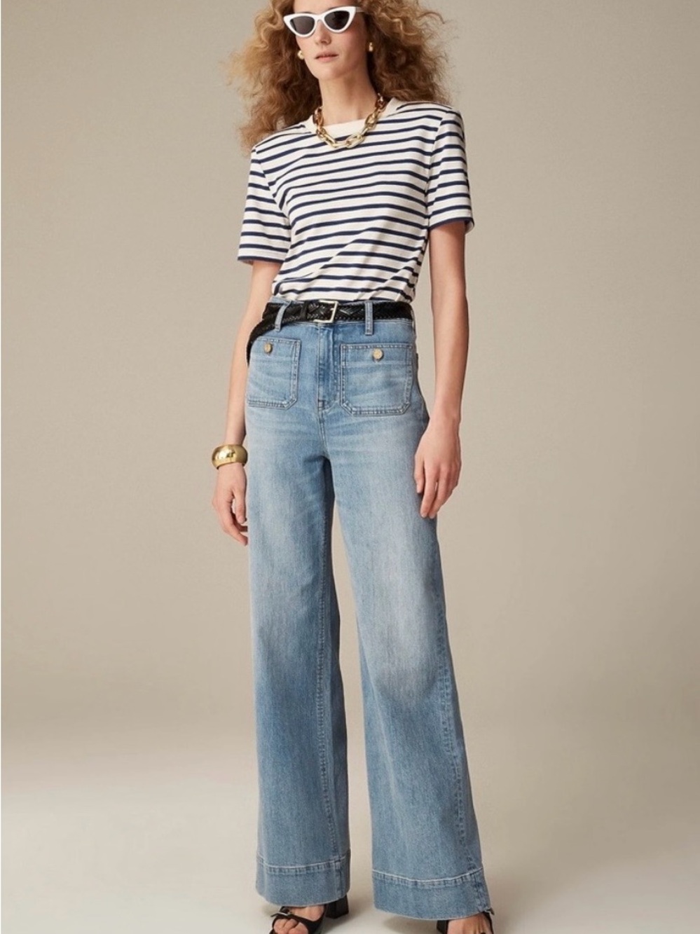 J.Crew Sailor Denim Trouser in Blue River wash